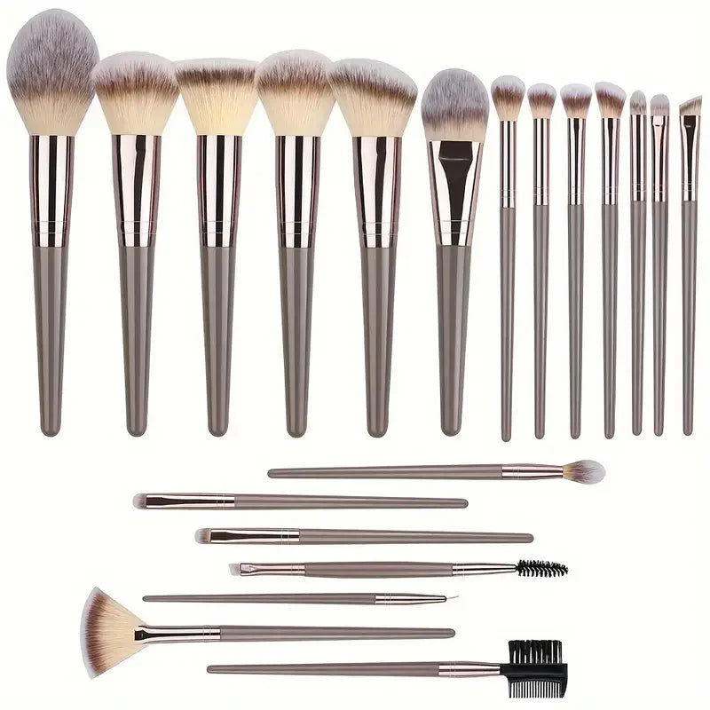 3-20PCS Makeup Brush Set – Eyeshadow, Foundation & Blush with Storage Box