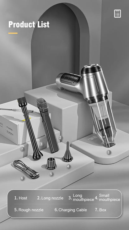 Brushless Car Vacuum Cleaner Cordless Handheld Auto Vacuum Home & Car Dual Use Mini Vacuum Cleaner with Builtin Battrery