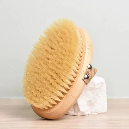 SPA Wooden Body Brush – Natural Boar Bristle Exfoliating Bath Brush