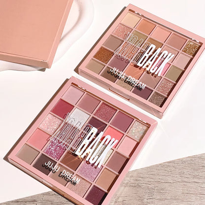 25-Color Oatmeal Milk Tea Eyeshadow Palette – Sparkling Pearls & Gentle Browns