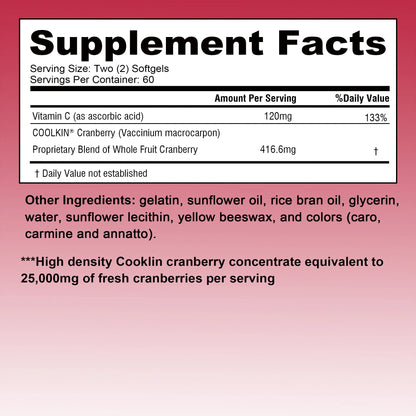 Cranberry + Vitamin C – Urinary & Immune Support