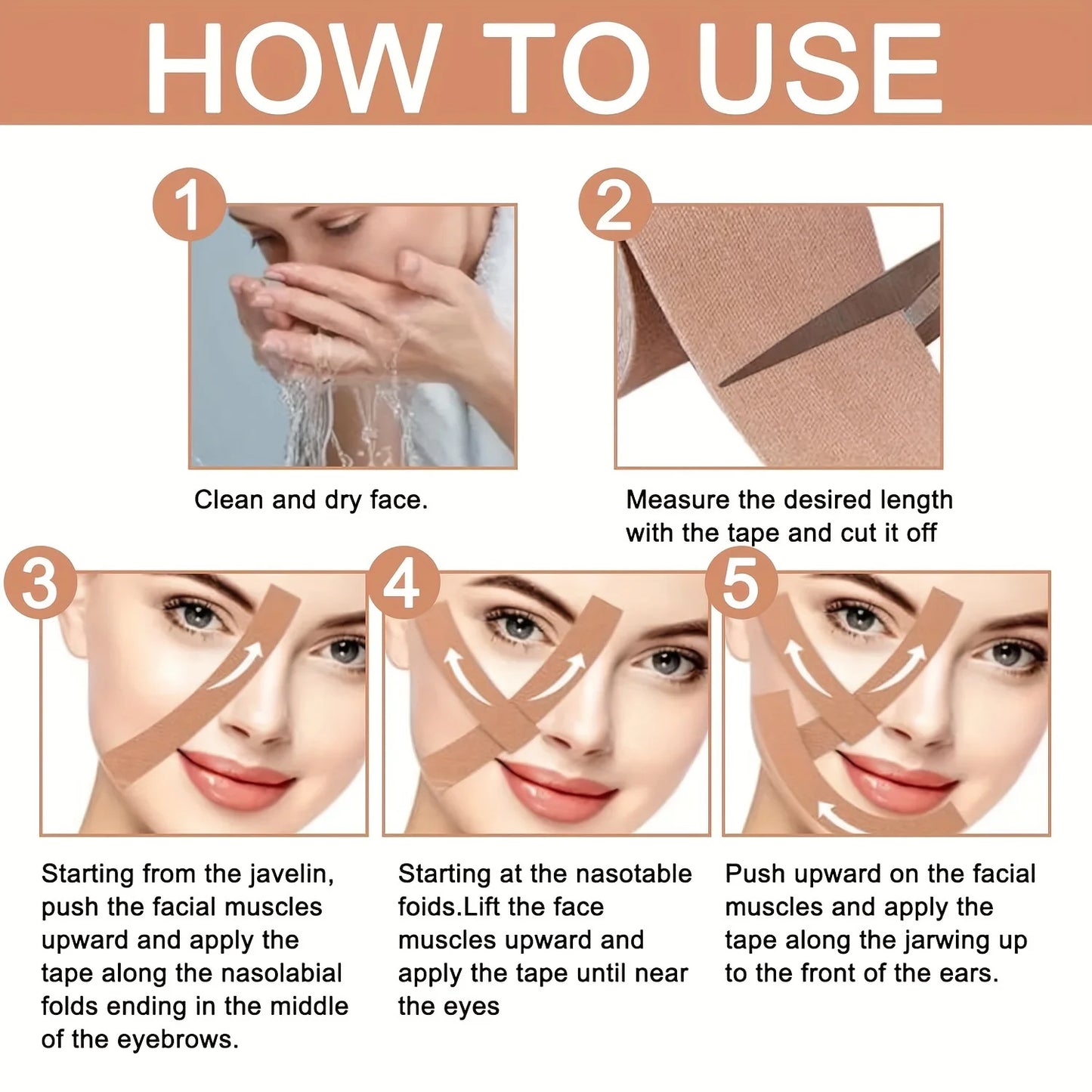 Face & Neck Wrinkle Removal Tape – High Elasticity Skin Smoothing Stickers