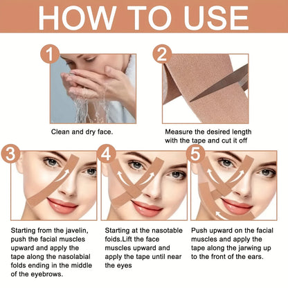 Face & Neck Wrinkle Removal Tape – High Elasticity Skin Smoothing Stickers