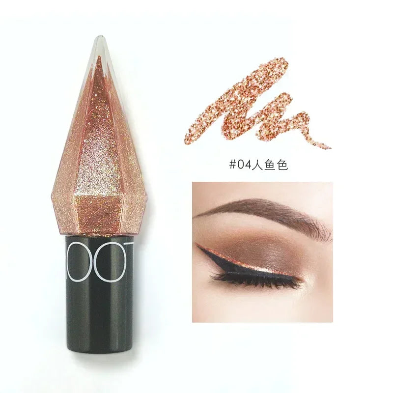 Diamond Shiny Eyeshadow & Eyeliner – Waterproof Glitter Silver & Rose Gold