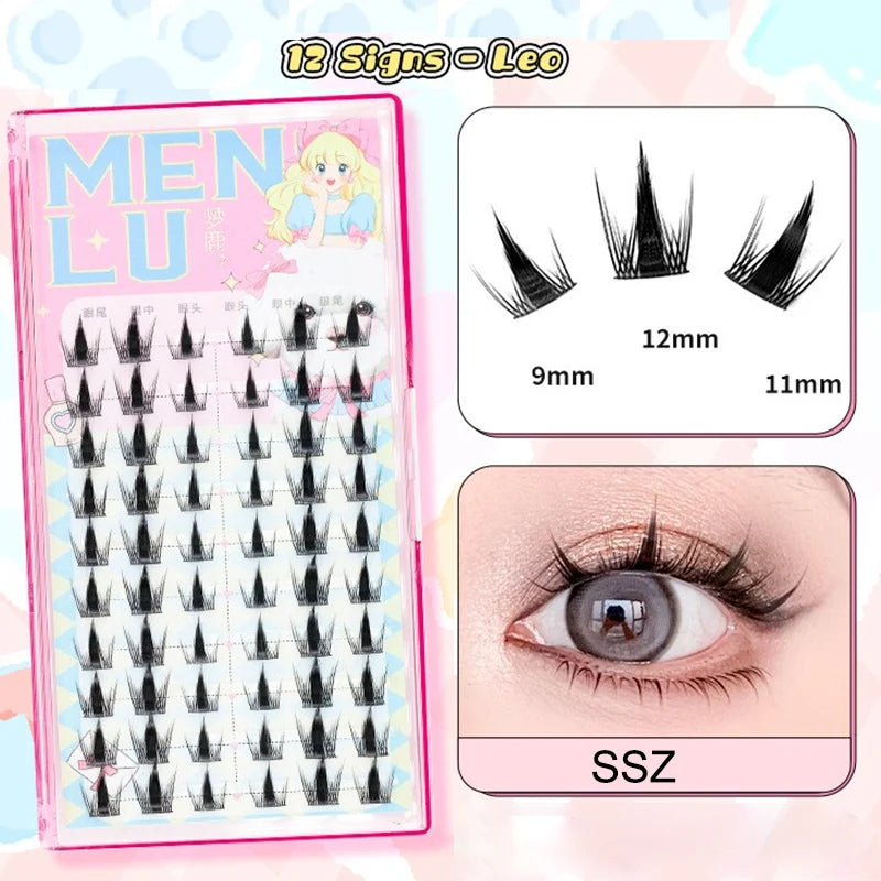 New Doll Cat Eye False Eyelashes – Handmade Manga Anime Lash Extensions