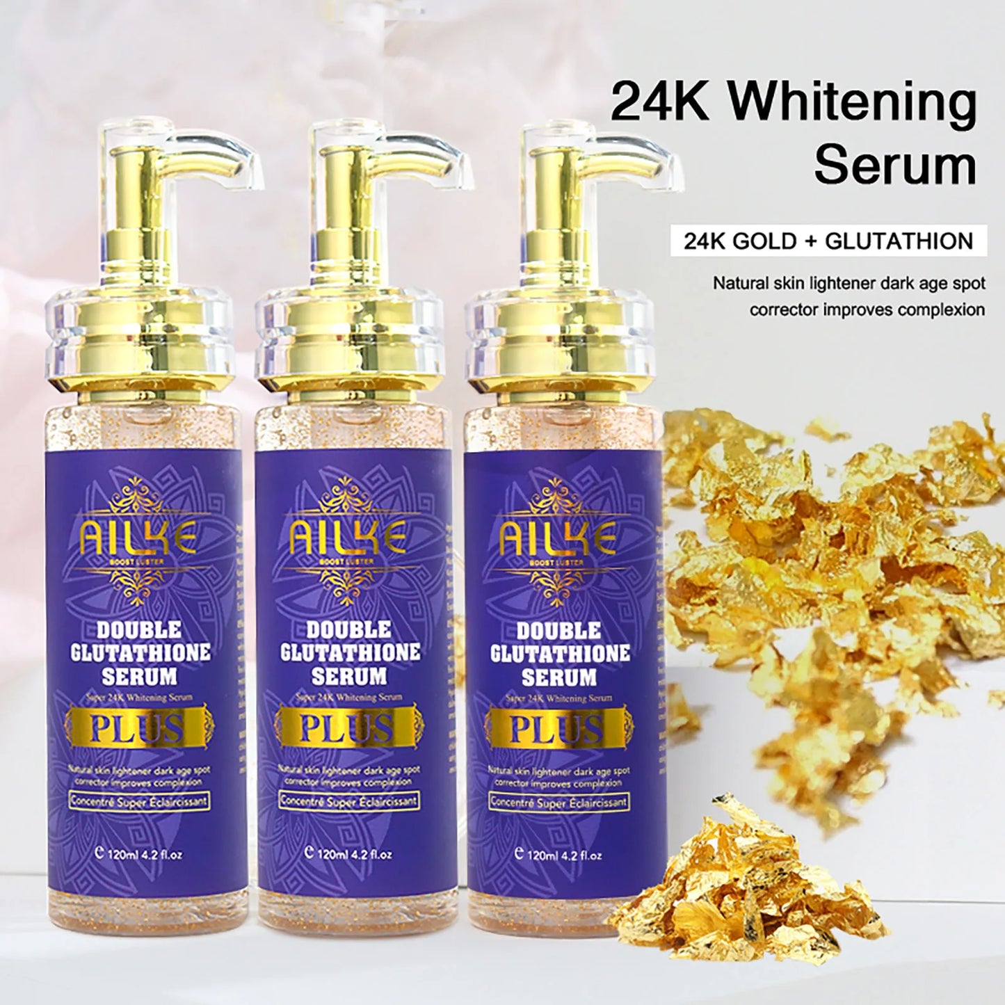 AILKE Double Glutathione Anti-Aging Set | Whitening Serum & Lotion for Dark Spots, Fine Lines & Uneven Skin