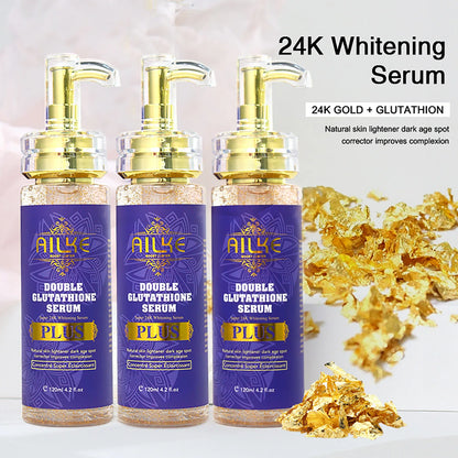 AILKE Double Glutathione Anti-Aging Set | Whitening Serum & Lotion for Dark Spots, Fine Lines & Uneven Skin