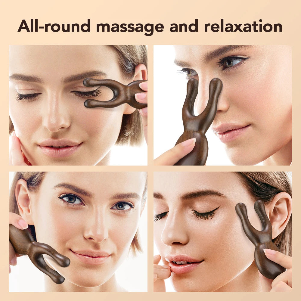 Sandalwood Facial Lifting Meridian Comb – Gua Sha Massager
