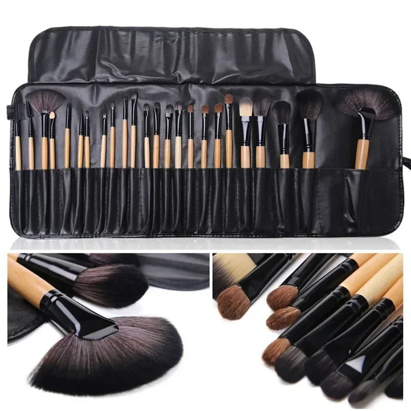 24-Pcs Professional Makeup Brush Set – Foundation, Eyeshadow & Eyebrow
