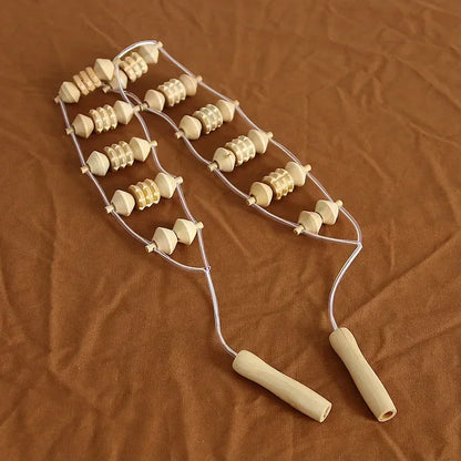 Wood Back Massage Roller Rope – Cellulite & Pain Relief Tool