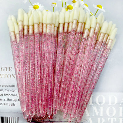 50/1000 PCS Disposable Lip Brush – Lipstick & Gloss Applicator Wands