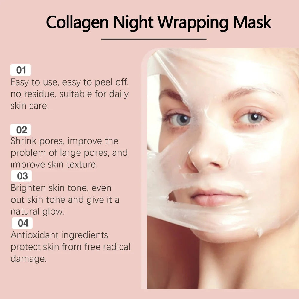 Collagen Overnight Peel-Off Facial Mask Set – Deep Hydration Night Care Korean Mask