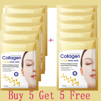 Collagen Facial Mask – Anti-Wrinkle & Moisturizing Skin Care (10PCS)