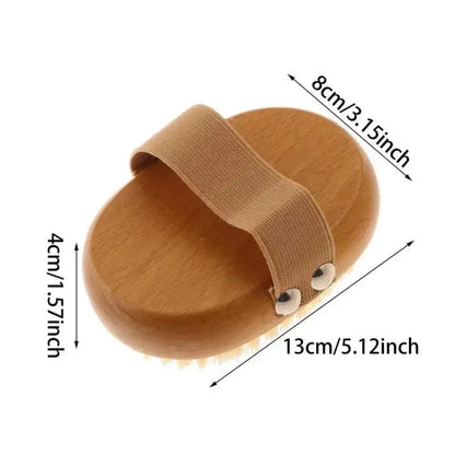 SPA Wooden Body Brush – Natural Boar Bristle Exfoliating Bath Brush