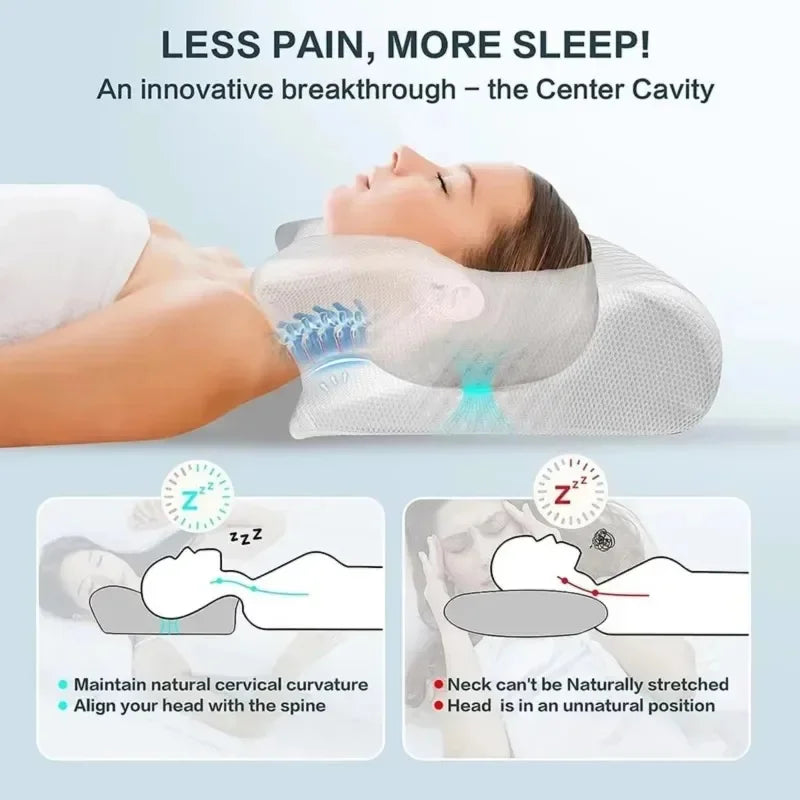 Butterfly Memory Foam Neck Pillow – Ergonomic 2-in-1 Contour Pillow
