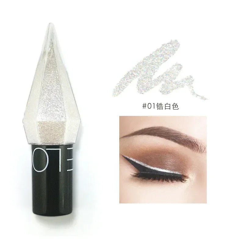 Diamond Shiny Eyeshadow & Eyeliner – Waterproof Glitter Silver & Rose Gold