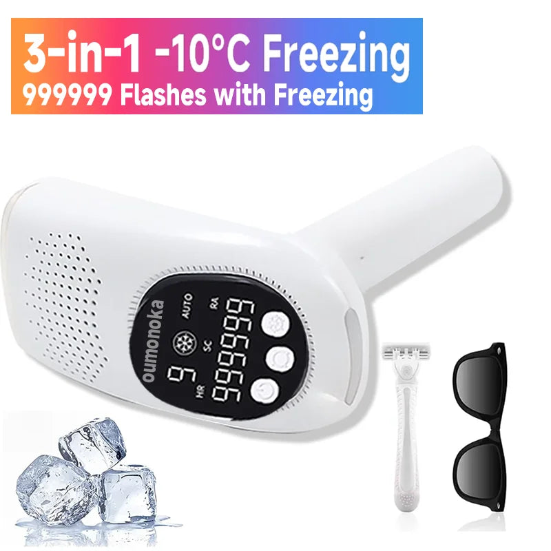 Permanent Laser Hair Removal Bikini Women's IPL Depilator & Men's Shaver