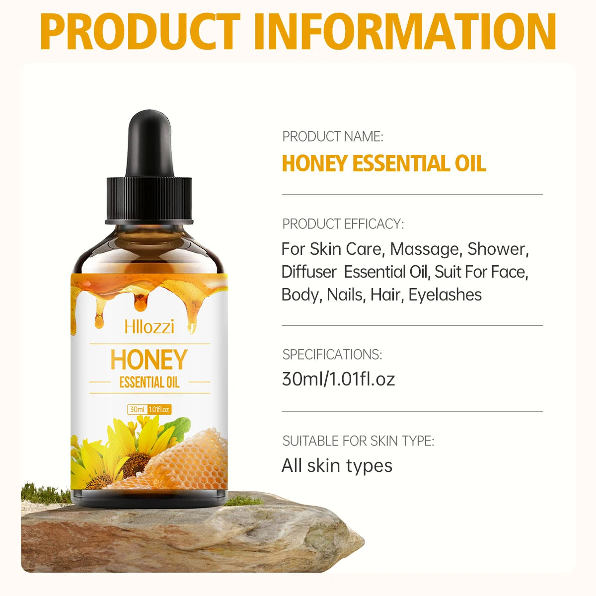 Honey Essential Oil 30ml – Skin & Hair Care, Massage & Aromatherapy