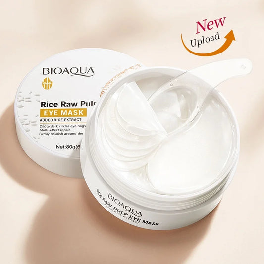 BIOAQUA Rice Pulp Eye Mask – 60pcs Anti-Dark Circles & Firming Moisturizing Eye Care