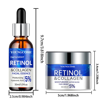 Retinol Cream & Serum Combo Set – Anti-Wrinkle, Skin Repair & Elasticity Booster