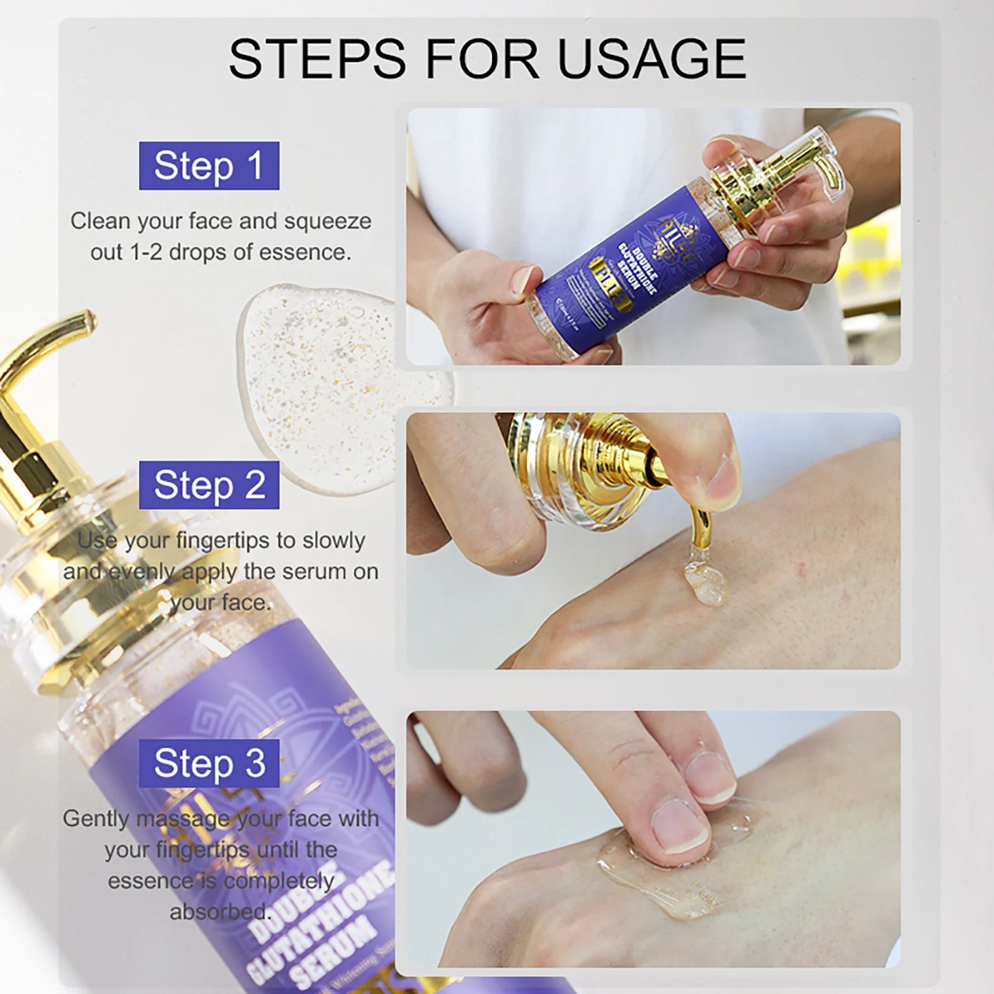 AILKE Double Glutathione Anti-Aging Set | Whitening Serum & Lotion for Dark Spots, Fine Lines & Uneven Skin