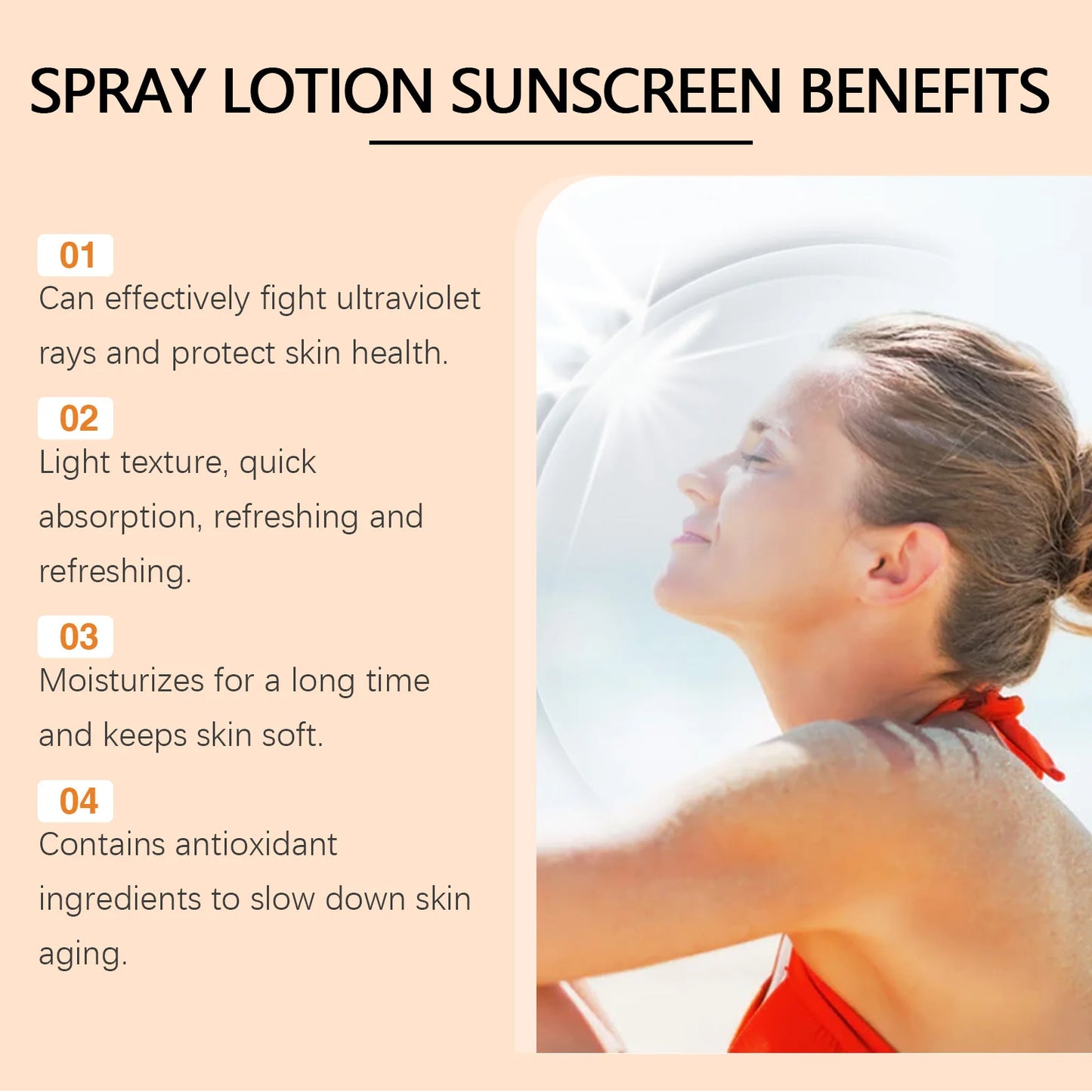 Sunscreen Spray SPF50 Waterproof UV Protection for Face & Body
