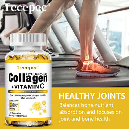 Collagen Peptides Capsules with Vitamin C – Hair, Skin, Nails, Joints & Bones Support