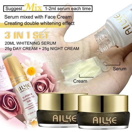 AILKE Collagen & Glutathione Anti-Aging Face Cream: Spot Reduction, Niacinamide & Antioxidant for Radiant Skin