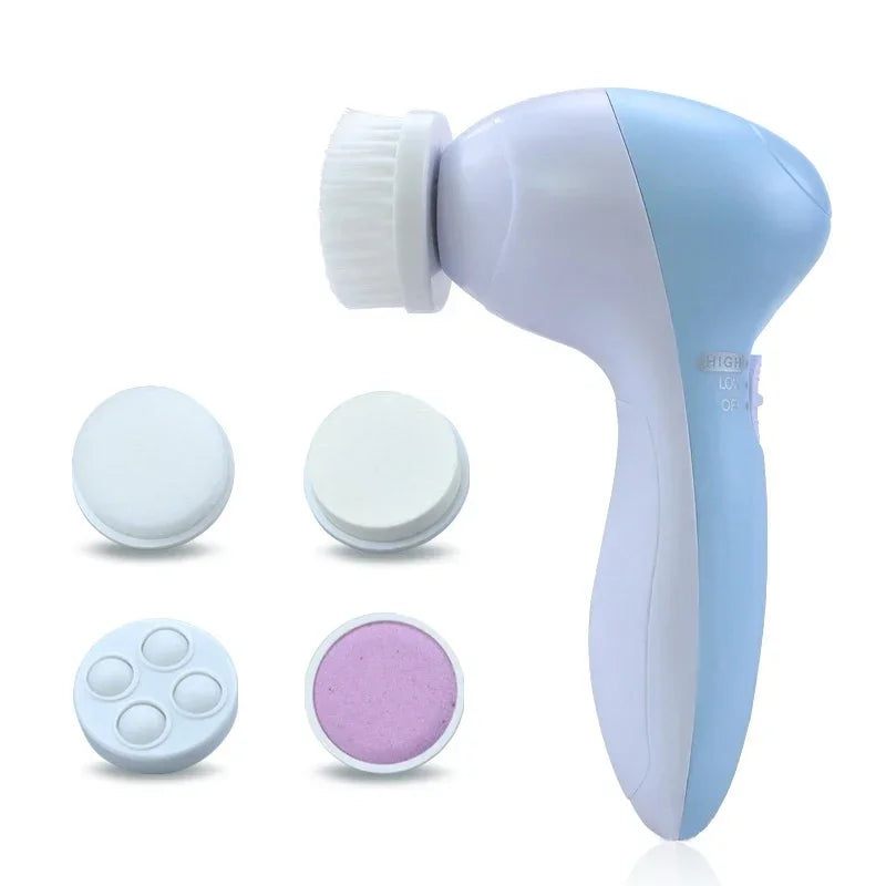 5-in-1 Electric Facial Cleansing Brush – Pore Cleaner & Massager