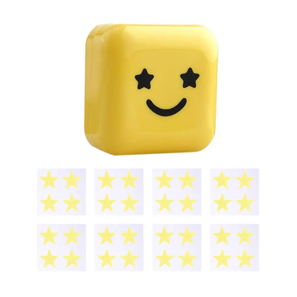 Blue/Yellow Stars Hydrocolloid Pimple Patches – Acne Spot Stickers with Mirror Storage Box