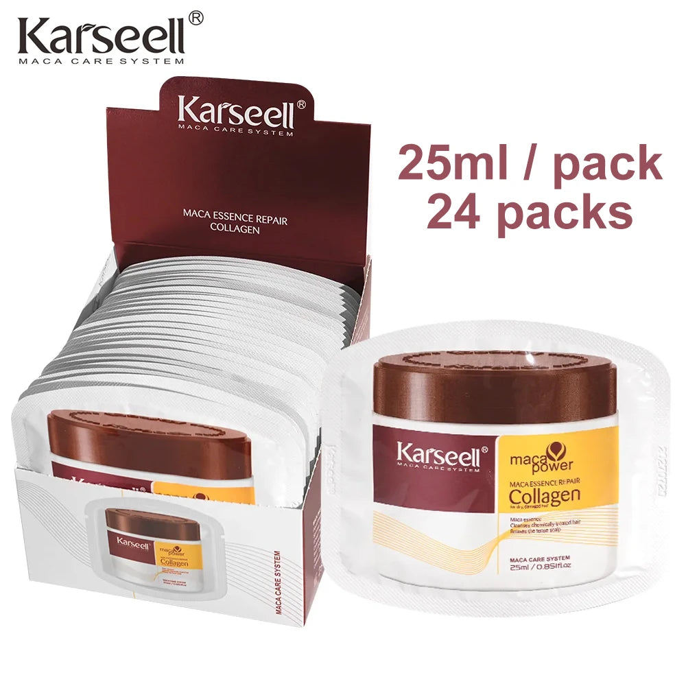 Karseell 24 Packs Collagen Hair Treatment – Deep Repair Argan Oil Hair Mask for Dry & Damaged Hair