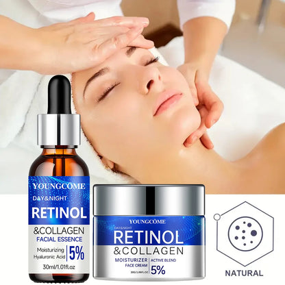 Retinol Cream & Serum Combo Set – Anti-Wrinkle, Skin Repair & Elasticity Booster