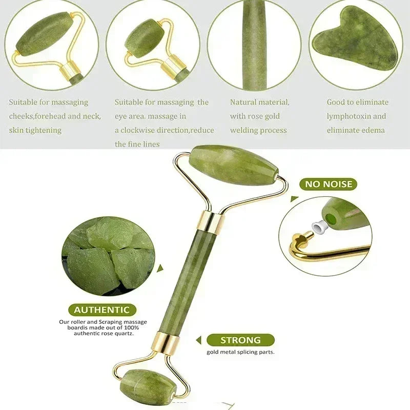 Natural Jade Gua Sha Face Massager – Facial & Eye Care SPA Tool