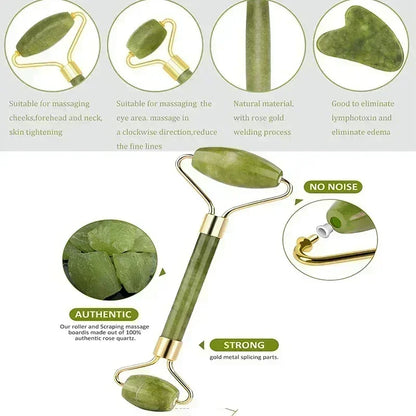 Natural Jade Gua Sha Face Massager – Facial & Eye Care SPA Tool