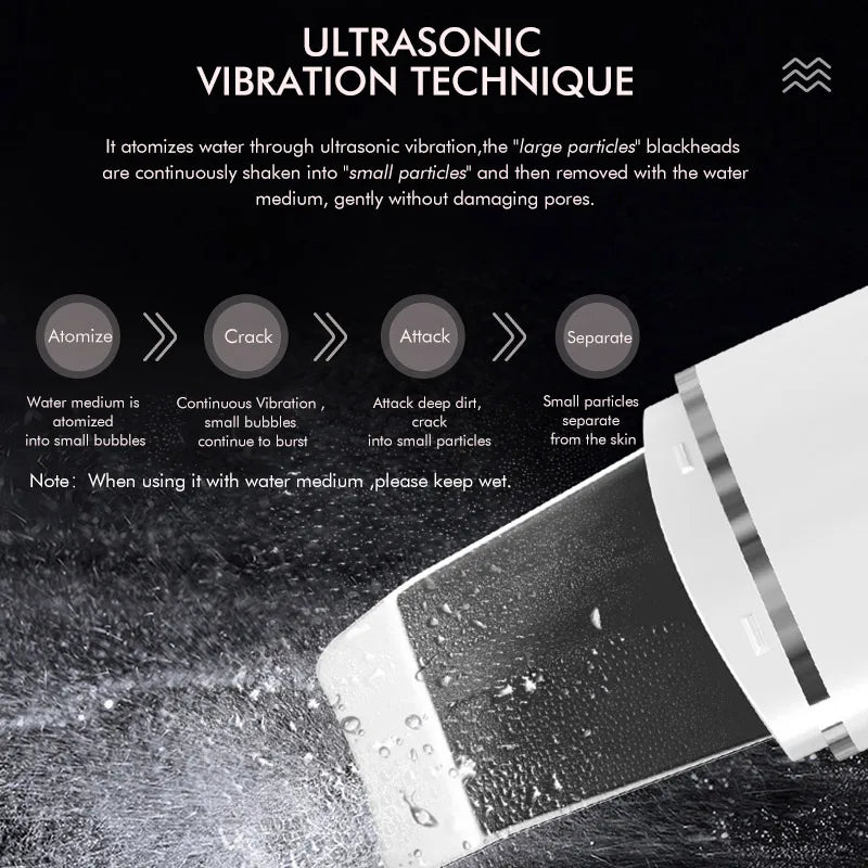 Ultrasonic Skin Scrubber – Electric Facial Deep Cleanser & Blackhead Remover