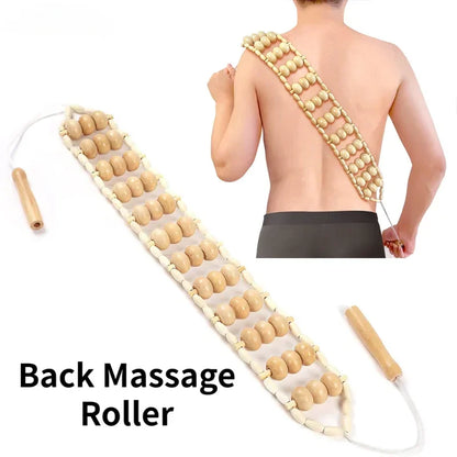 Wood Back Massage Roller Rope – Cellulite & Pain Relief Tool