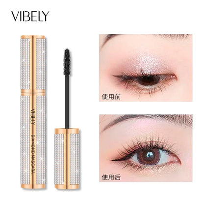 VIBELY 4D Silk Fiber Mascara – Waterproof, Lengthening & Volumizing Black Lashes