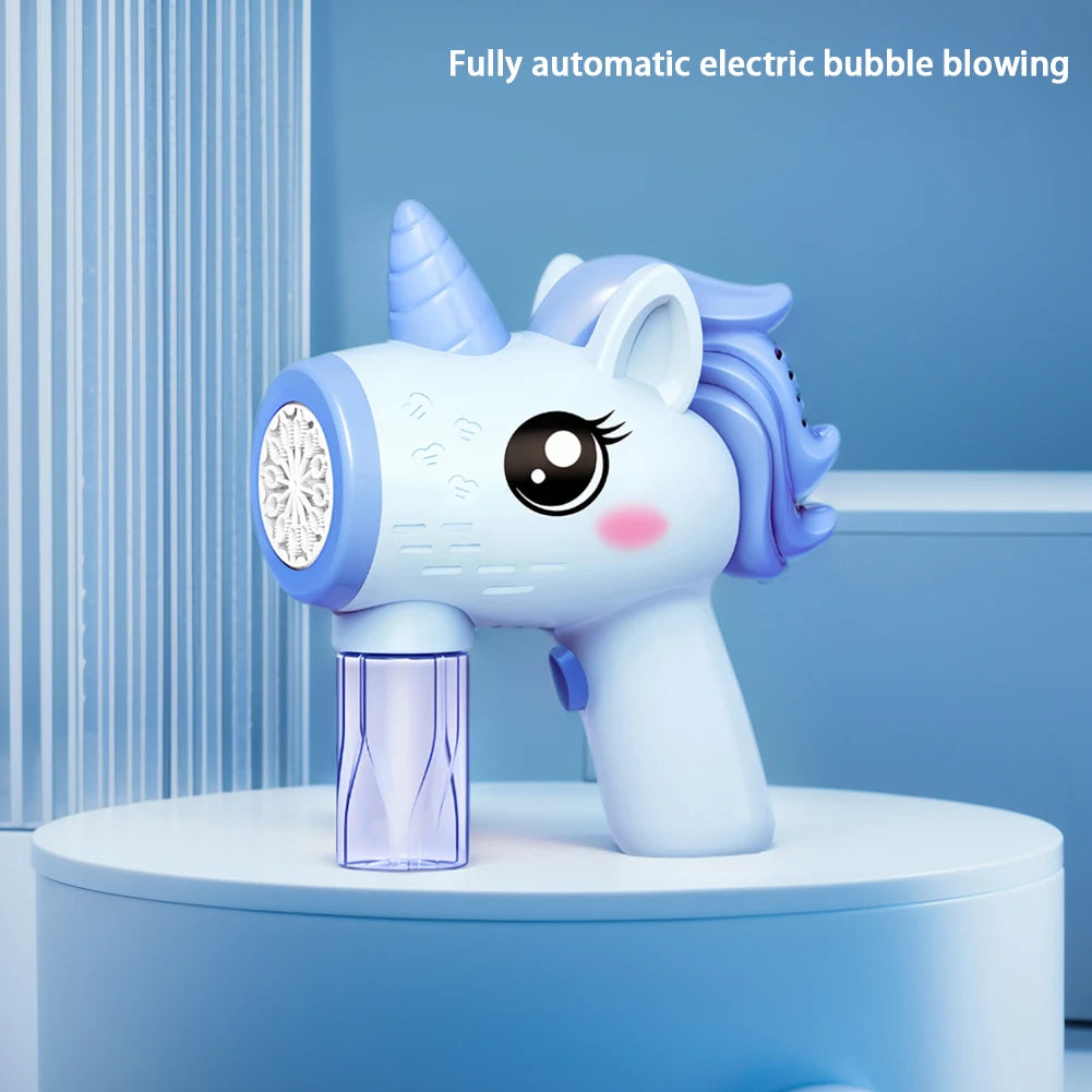 Unicorn Electric Bubble Gun  Automatic Bubble Machine Gun Bubble Gun Birthday Gifts for 3 4 5 6 Years Old Boys Girls